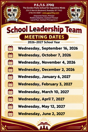 School Leadership Team Meeting Dates